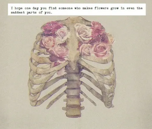 I hope one day you find someone who makes flowers grow in even the saddest parts of you.