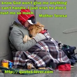 I know God won't give me anything I can't handle. I just wish he didn't...