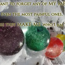 I never want to forget any of my memories even the most painful ones, because...