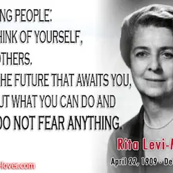 I tell young people: Do not think of yourself, think of others. Think of the...