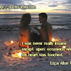 I was never really insane except upon occasions when my heart was touched.