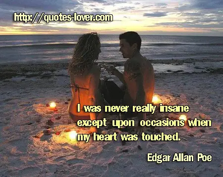 I was never really insane except upon occasions when my heart was touched.