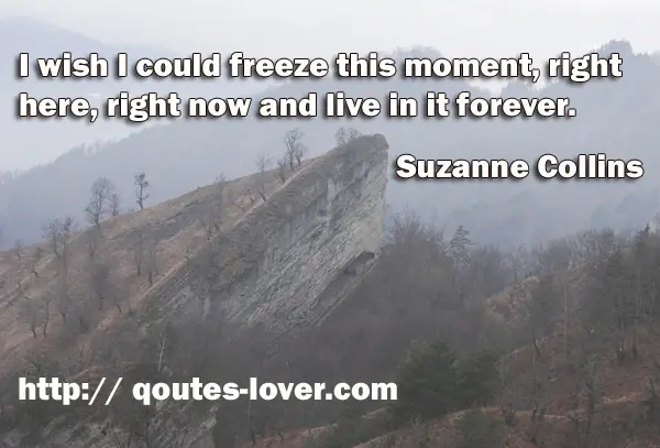I wish I could freeze this moment, right here, right now and live in it forever.