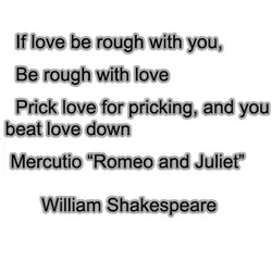 If love be rough with you be rough with love Prick love for pricking and...