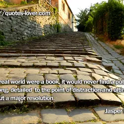 If the real world were a book, it would never find a publisher. Overlong, detailed...