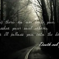 If there's no one beside you, when your soul embarks, then i'll follow you into...