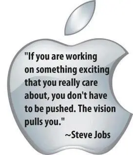 If you are working on something exciting that you really care about, you don't have to be pushed. The vision pulls you.