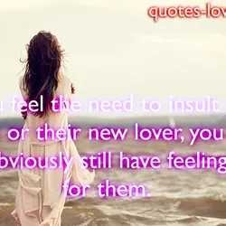 If you feel the need to insult your ex or their new lover, you obviously...
