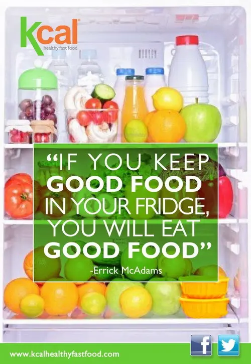 If you keep good food in your fridge, you will eat good food. 