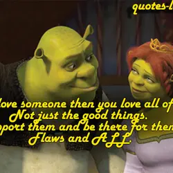 If you love someone then you love all of them. Not just the good things....