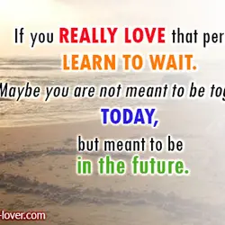If you really love that person learn to wait. Maybe you are not meant to...