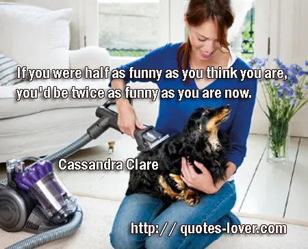 If you were half as funny as you think you are, you'd be twice as funny as you are now.