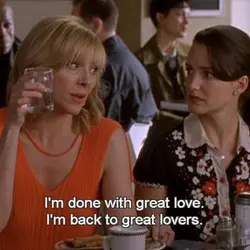 I'm done with great love. I'm back to great lovers.