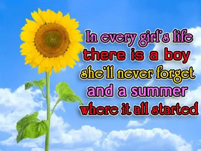 In every girl's life there is a boy she'll never forget and a summer where it all started