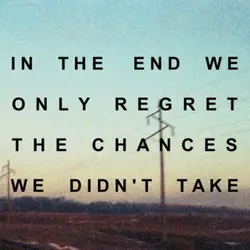 In the end we only regret the chances we didn't take