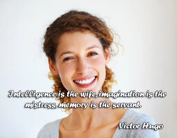 Intelligence is the wife, imagination is the mistress, memory is the servant.