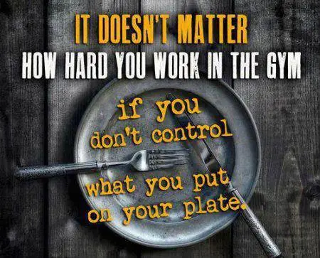 It doesn't matter how hard you work in the gym if you don't control what you put on your plate.