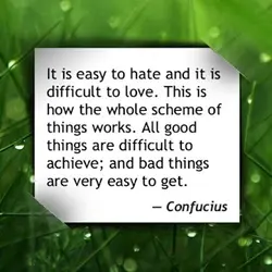 It is easy to hate and it is difficult to love. This how the whole...