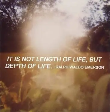 It is not length of life, but depth of life 