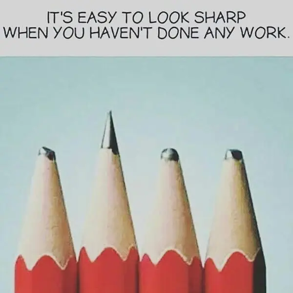 It's easy to look sharp when you haven't done any work