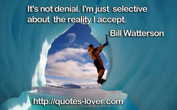 It's not denial. I'm just selective about the reality I accept.