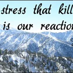 It's not stress that kills us it is our reaction to it.