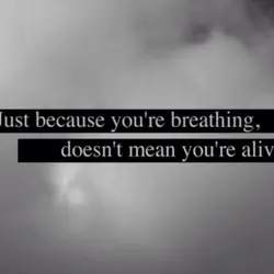 Just because you are breathing doesn't mean you're alive