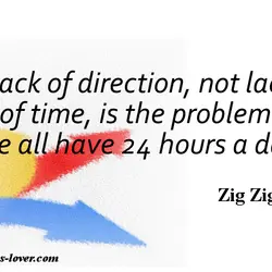 Lack of direction, not lack of time, is the problem. We all have 24 hours...
