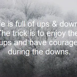 Life is full of ups and downs. The trick is to enjoy the ups and...