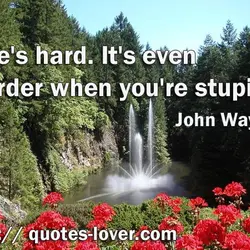 Life's hard. It's even harder when you're stupid.