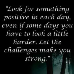 Look for something positive in each day, even if some days you have to look...
