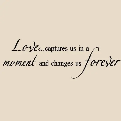 Love captures us in a moment and changes us forever.