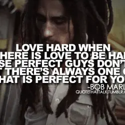 Love hard when there is love to be had. Because perfect guys don't exist, but...