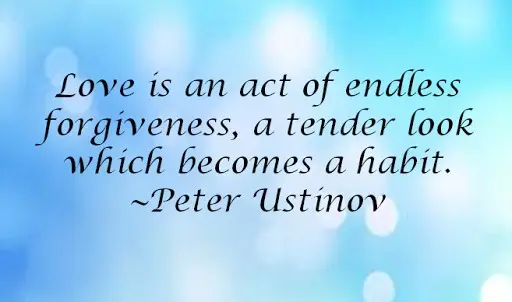 Love is an act of endless forgiveness, a tender look which becomes a habit.