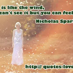 Love is like the wind, you can't see it but you can feel it
