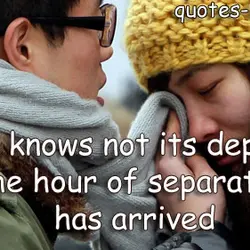 Love knows not its depth, till the hour of separation has arrived