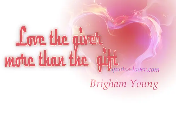 Love the giver more than the gift