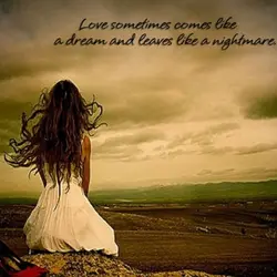 Love sometimes comes like a dream and leaves like a nightmare.