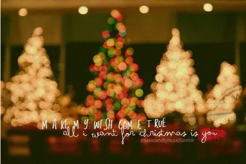 Make my wish come true, all I want for Christmas is you!