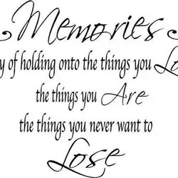 Memories a way of holding onto things you love the things you are , the...