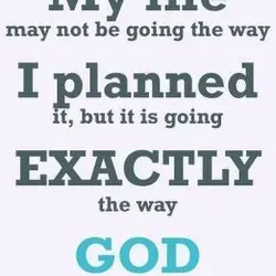 My life may not be going the way I planned it, but it is going...
