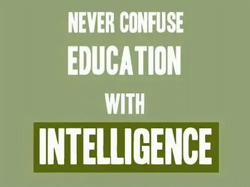 Never confuse education with intelligence.