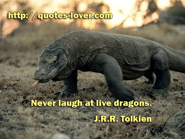 Never laugh at live dragons.