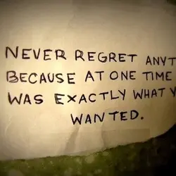 Never regret anything, because at one time it was exactly what you wanted