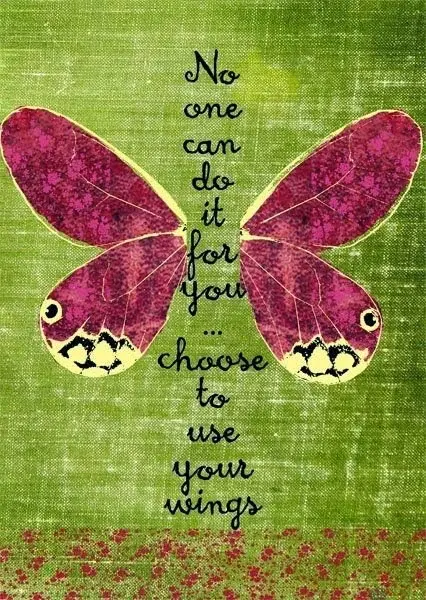 No one can do it for you choose to use your wings.