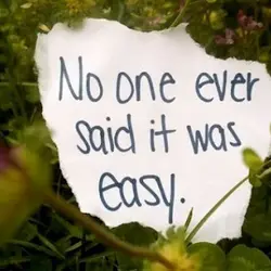 No one ever said it was easy