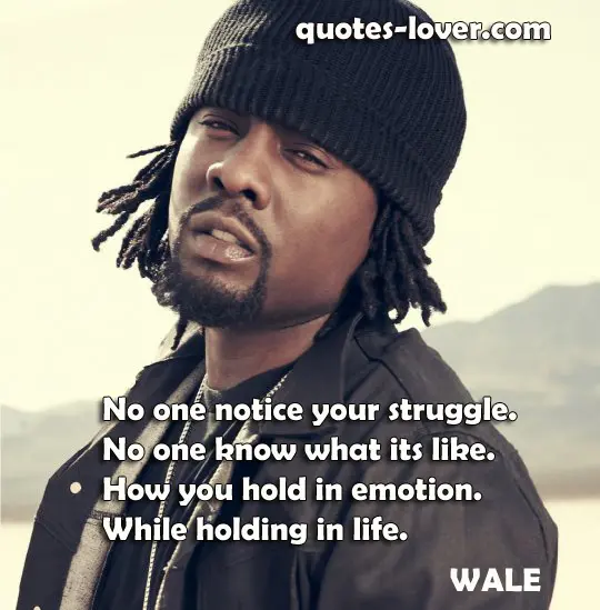 No one notice your struggle. No one know what its like. How you hold in emotion. While holding in life.