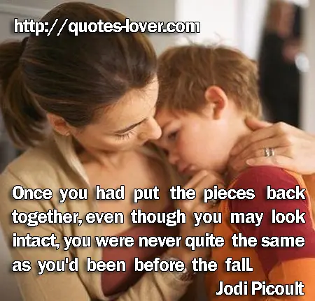Once you had put the pieces back together, even though you may look intact, you were never quite the same as you'd been before the fall.
