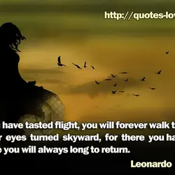 Once you have tasted flight, you will forever walk the earth with your eyes turned...