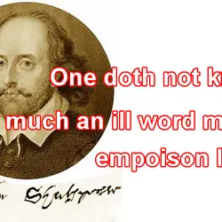 One doth not know How much an ill word may empoison liking